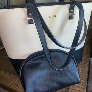 NEVER USED Black and Tan purse with black coin purse